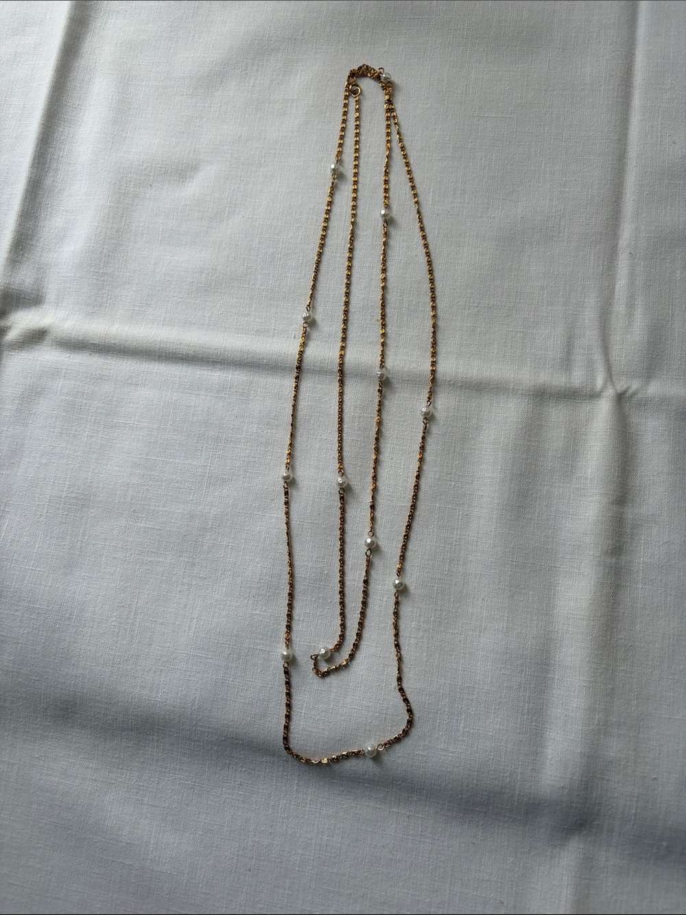 Gold Beaded Long Layered Necklace - Women's Jewelry